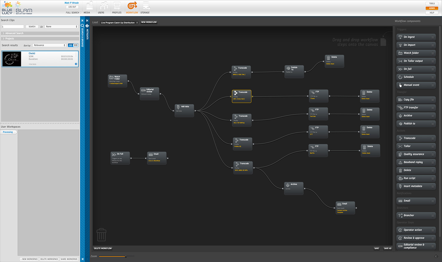 Workflow designer screenshot