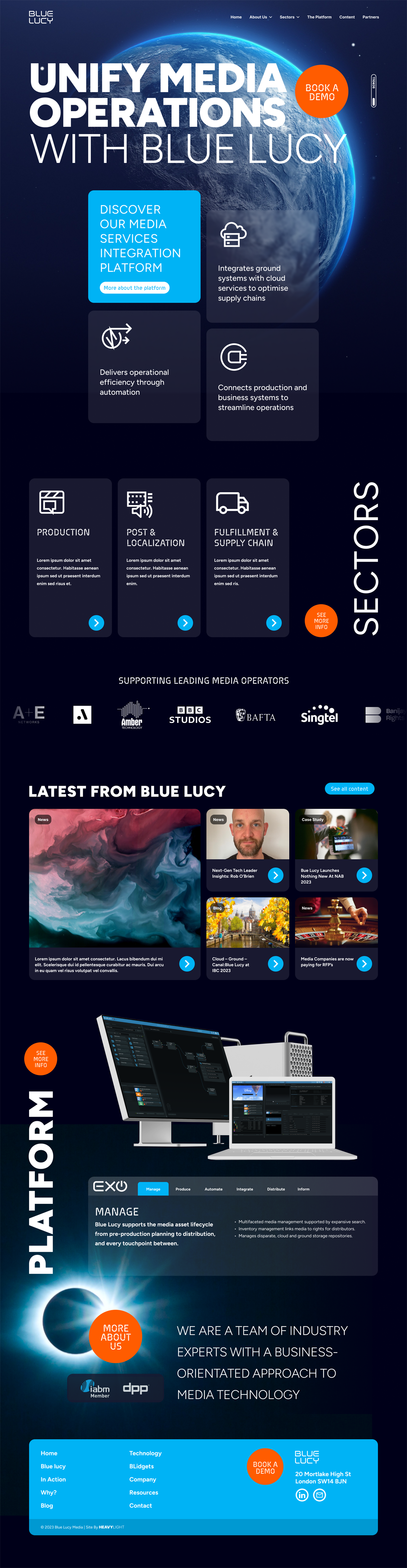 Blue Lucy website homepage