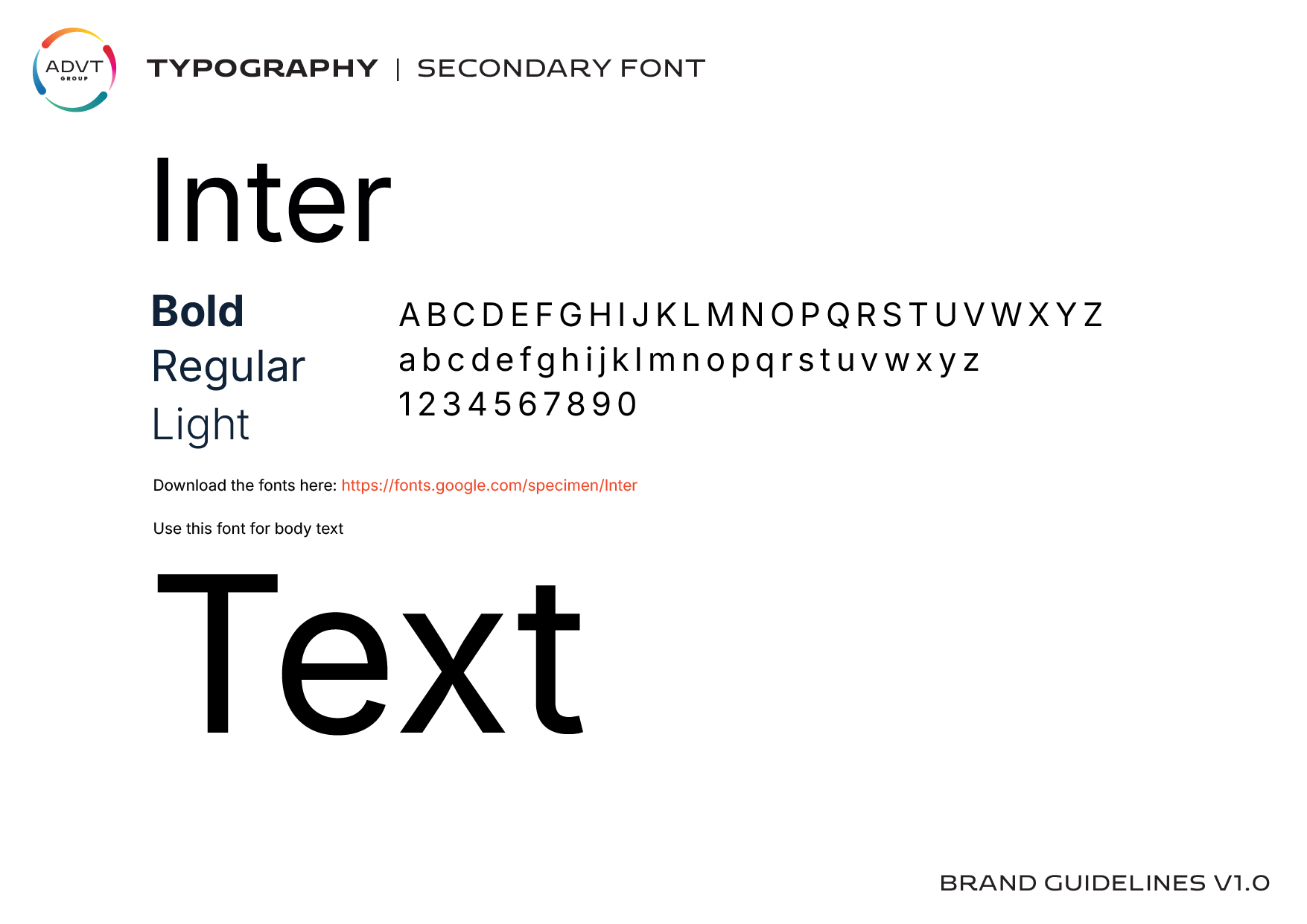 ADVT Inter font