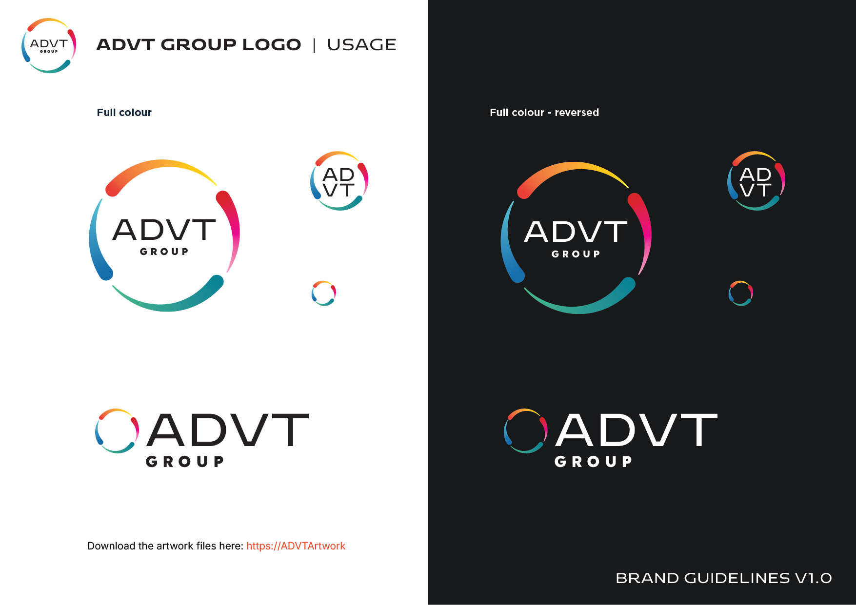 ADVT logo colour options