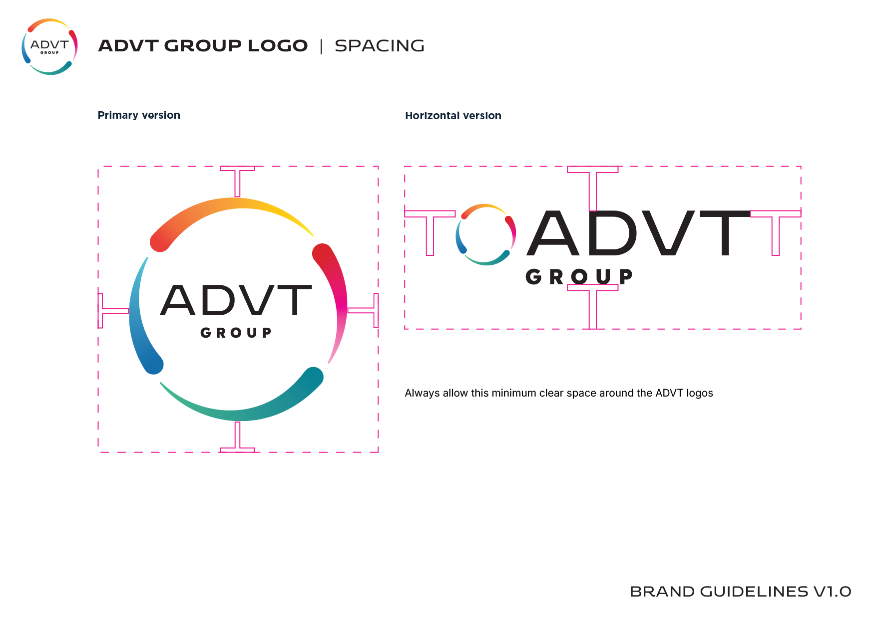 ADVT logo spacing guide