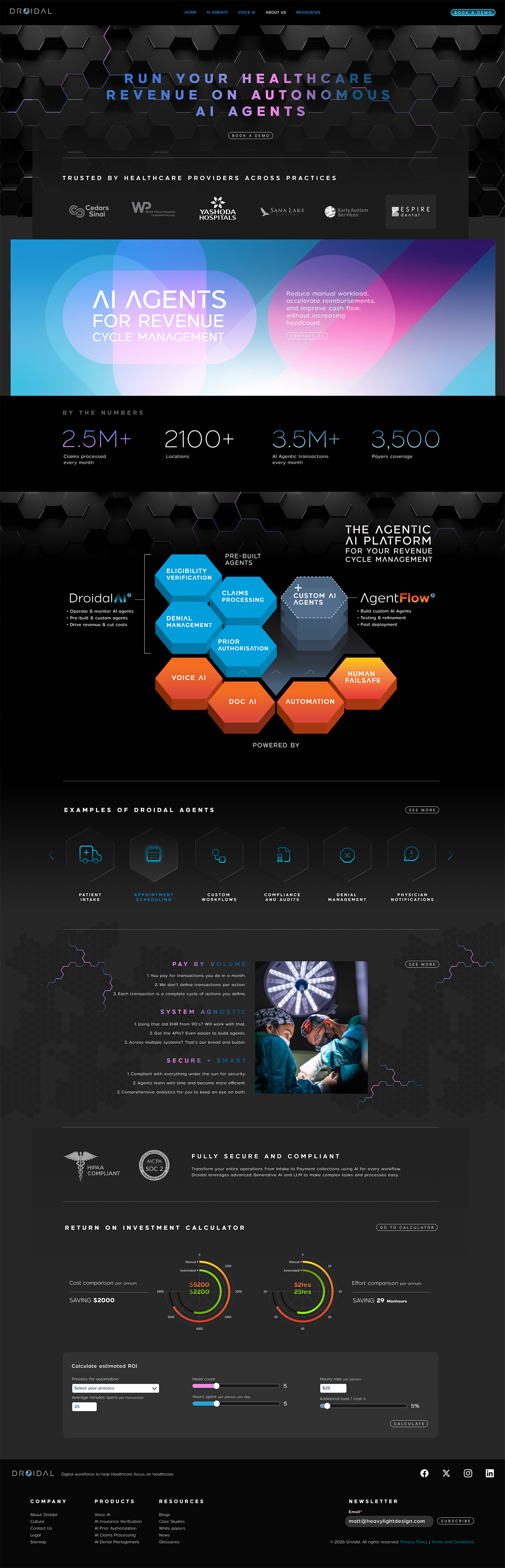 Droidal website homepage